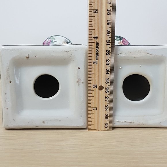 Vintage Hand Painted Floral Candlestick Holders - Picture 5 of 12